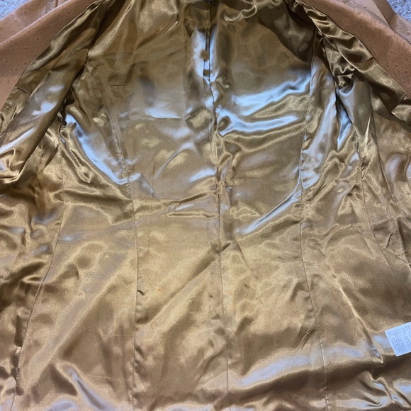 Vintage Classiques Entier 100% Leather Tan Jacket Blazer Women’s size 6 - Picture 7 of 9